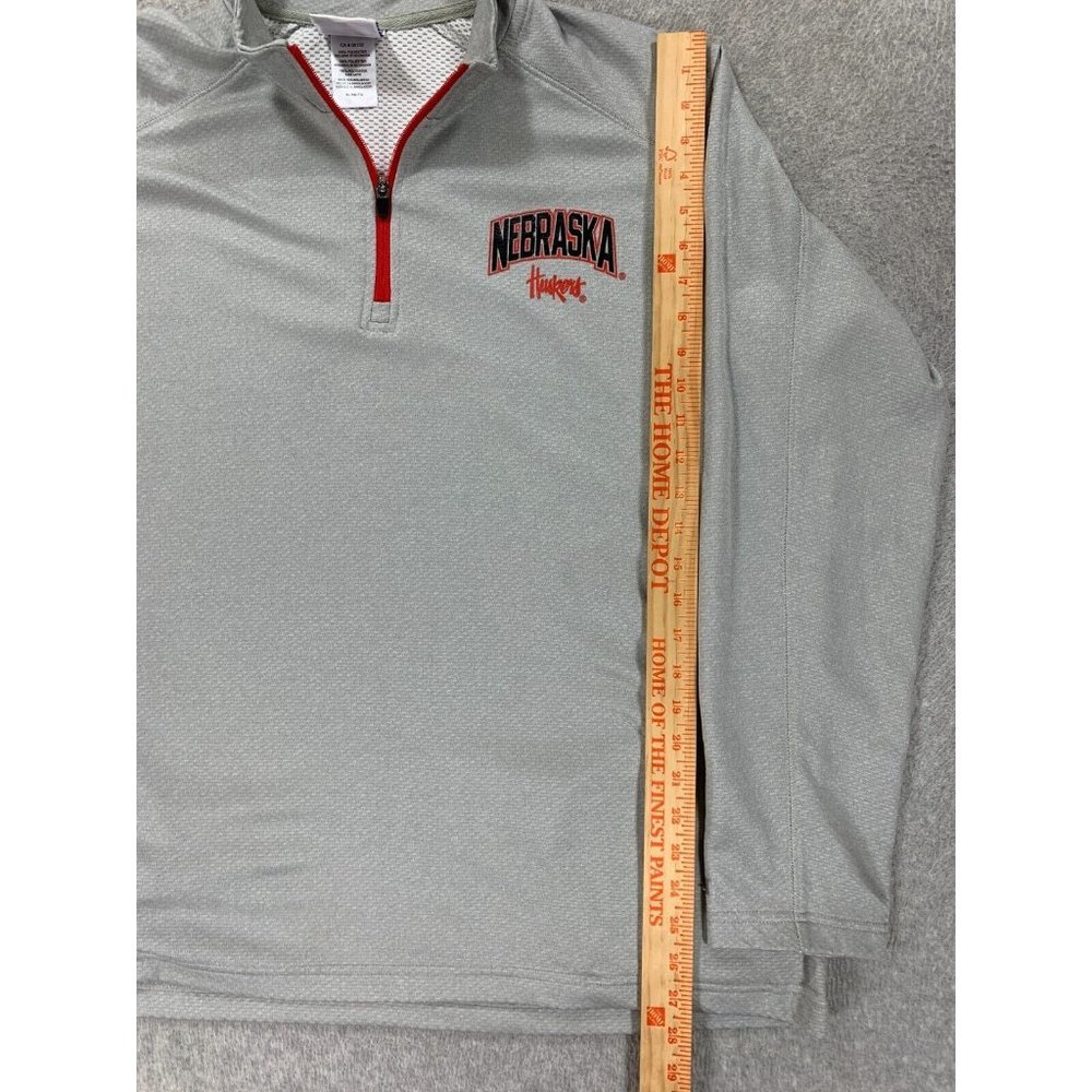 Nebraska Cornhuskers Champion 1/4 Zip Pullover (Men's XL) Gray - Picture 5 of 12